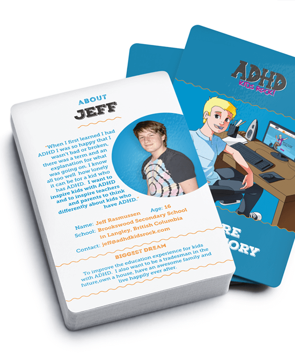 The ABC's of ADHD - Jeff's biography flashcard